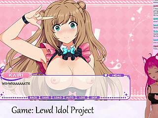 Vtuber Lewdneko plays lewd idol project vol 1 part 5 with big tits lesbian scissoring action