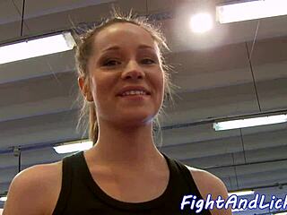 After the fight, beauties lick pussies?