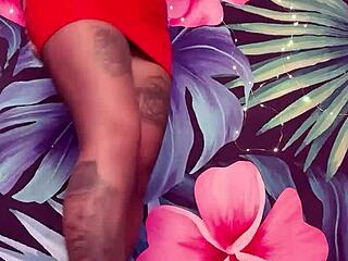 Teasing in Pantyhose and Latex Dress—Can You Handle Her Curves? Watch This Milf Strip and Rip Clothes!