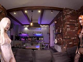 leah in ht threesome with cum on face