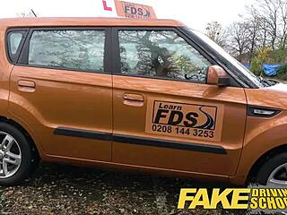 In fake driving school, the worst driver ever GETS FUCKED in the car.