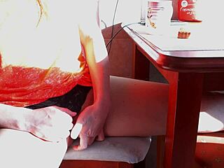 Look at this beauty masturbating at dawn over coffee!