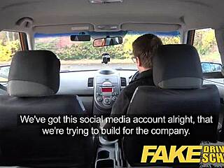 In fake driving school, the worst driver ever GETS FUCKED in the car.