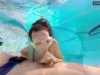 Eva Sasalka and Jason caught fucking underwater as strangers watch nearby