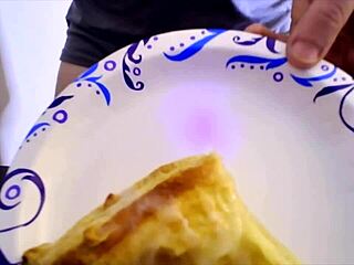 Tasty cumming on a homemade apple turnover