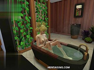 Shikamaru cums on Temari's pussy as she squirts in the bath 😏