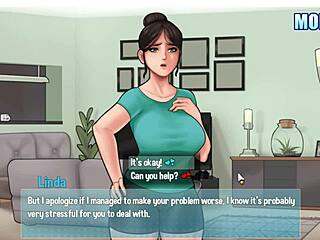 Sneaky Handjob from Big-Breasted Maid on White Cock