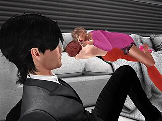 the loving husband lets his wife explore wild lesbian adventures and creampies with blonde anime babes