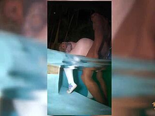 blonde milf kendra kox enjoys outdoor pool interracial action with african bbc don sudan in public setting