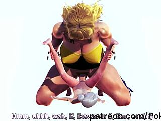 Yang dominates Weiss in futanari hentai fucking battle