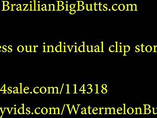 latina babe shows off her big natural tits and ass