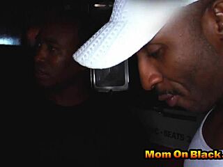 This milf's small pussy gets stretched by big black dicks.