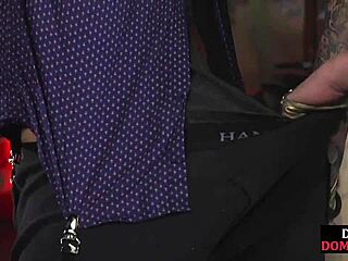 Huge domina drills sub's ass with strapon, pure control.