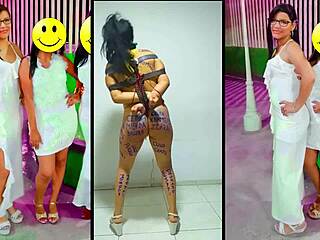 Esclava Samanta Tied Up, Humiliated, and Spanked After Gala Party Night