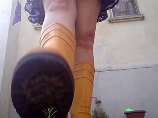 Lick My Yellow Boots Covered In Green Mud While I'm In The Garden