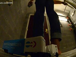 classy country bombshell gives bdsm massage with huge feet