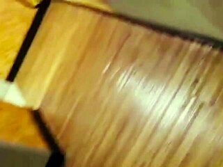 In the gym, a guy with a huge cock couldn't hold back and rushed to the bathroom for intense solo masturbation.