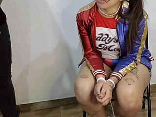 harley quinn cosplay trailer where she seduces guard to escape