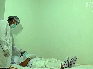 young latina gets covid vaccine from doctor