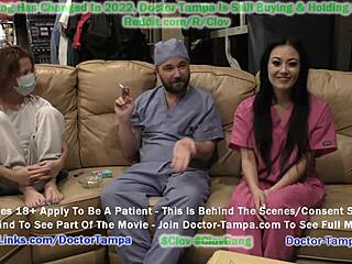 Doctor Tampa conducts a shy student's gyno exam at the university