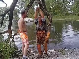 BEBy BEGS RAD BRAD FOR THE CANE PART 1 BDSM HOMEMADE OUTDOOR SESSION