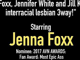 Jenna foxx jennifer white and jill kassidy in interracial lesbian 3way with rimjob and face sitting