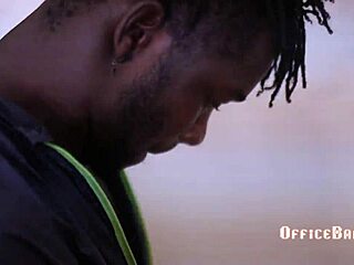 Ebony Receptionist Sucking Boss Cock in Close-Up Hardcore