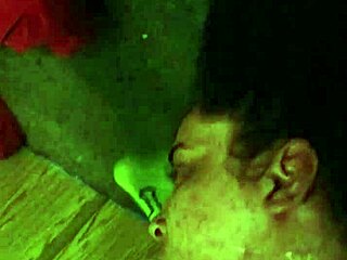 my girlfriend gives a footjob to my friend