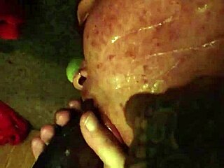 my girlfriend gives a footjob to my friend