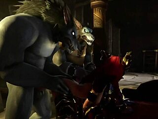 Elf and werewolf wild orgy