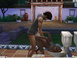 granny enjoys wild hardcore fun in sims 4 cartoon game