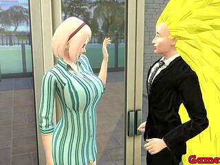 Hinata meets Sakura, invites her for drinks, then fucks her ass on the table