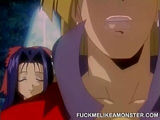 Kinky Anime Hottie Kissing and Fucking Wildly in Japanese Fetish Scene. Monster Action Unfolds!