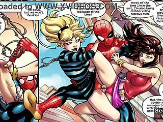 Spider-man and marvel superheroes in a valentine threesome adventure