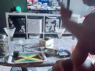 Tiny 18+ Debo Lister gives farewell sloppy head to big black cock