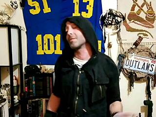 Sexy gay man demonstrates cosplay skills with jerk off instructions in homemade video