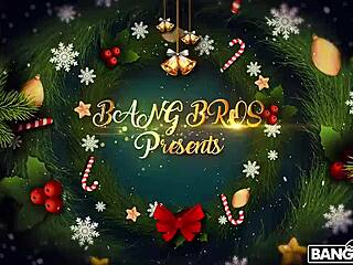 Horny Christmas Carol with Latina Brunette