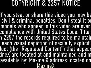 maxine x slides a massive dildo deep into her tight wet pussy