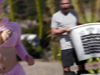 Wow, This Hot 18+ Blonde Stepdaughter Bangs Stepdad for Christmas. Right Beside Stepmom in High Definition!