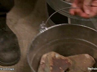 Strapped Gimp Anal Fucks Blond Trainee with Intense Passion