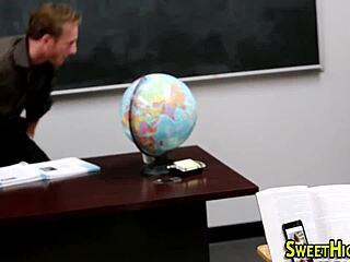 i'm a uniformed teen gettin facial from blowjob in college