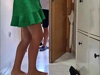 Lucky delivery guy receives special client treatment.