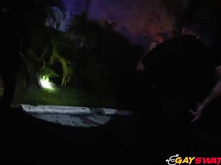 Ever seen two gay cops suck and ride big black cock outdoors?