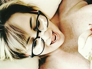 Milf Cum on Face from Riding and Licking