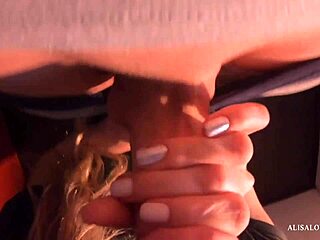 Step-sister gives sloppy blowjob and handjob to huge cock!