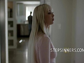 Blonde teen reveals her naughty side to stepbrother in cinema