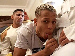 Hey, check Thiago Independência getting wild backstage in a comic anal scene!