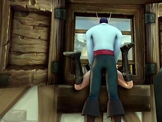 elf thief stuck in window for rough whorecraft action