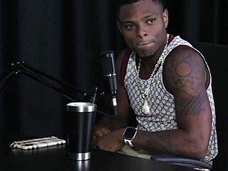 Measuring the size of that gorgeous brunette's butt in sheer red lingerie