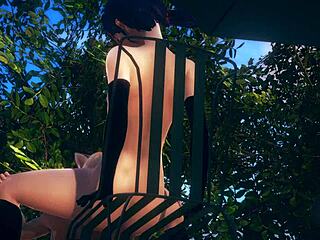 OMG, Ladybug Hentai 3D Fucked by Cat Noir Through Park Wall! 😍